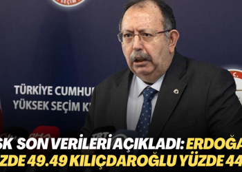 YSK Başkanı Yener son verileri açıkladı: Erdoğan yüzde 49.49 Kılıçdaroğlu yüzde 44,79