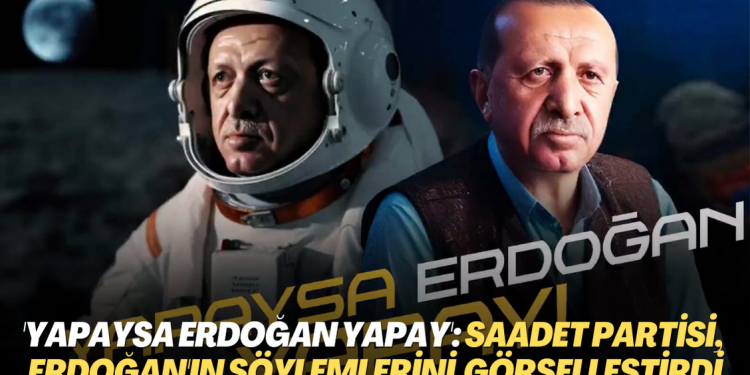 ‘Yapaysa Erdoğan yapay’: Saadet Partisi, Erdoğan’ın söylemlerini yapay zeka ile görselleştirdi