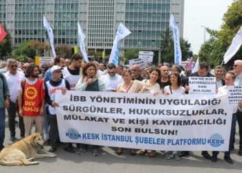 KESK’ten İBB önünde eylem: Sürgün kararı iptal edilsin