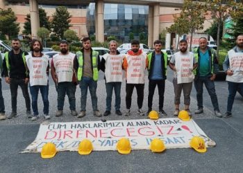 İnşaat işçileri hakları için eylemde