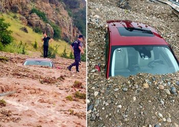 Afyonkarahisar’da heyelan: Araçlar toprak altında kaldı; 1 ölü, 1 yaralı