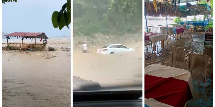 Antalya'da yağmur sonrası dere taştı; Adrasan'da turizm tesisleri zarar gördü