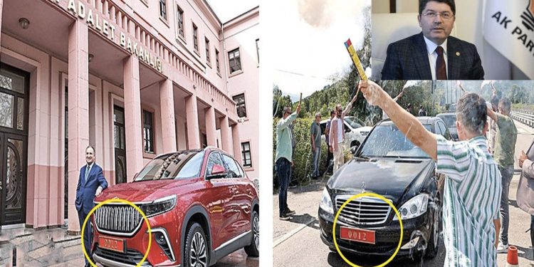 Bakanla birlikte TOGG da gitti: Yeni Adalet Bakanı Tunç, plakayı Mercedes'e taktırdı