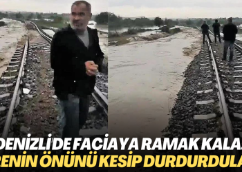 Denizli’de faciaya ramak kala! Önünü kesip treni durdurdular