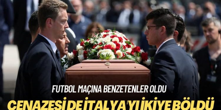 Futbol maçına benzetenler oldu: Cenazesi de İtalya’yı ikiye böldü