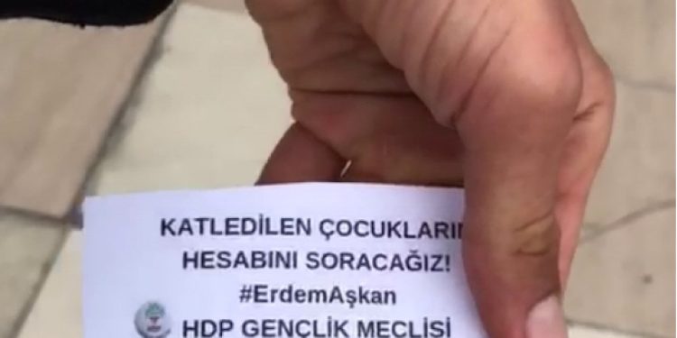 Gençlerden Erdem Aşkan eylemi: Katledilen çocukların hesabını soracağız
