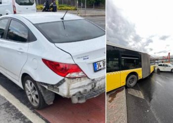 İstanbul'da İETT otobüsü altı araca çarptı