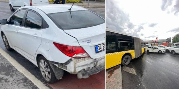 İstanbul'da İETT otobüsü altı araca çarptı