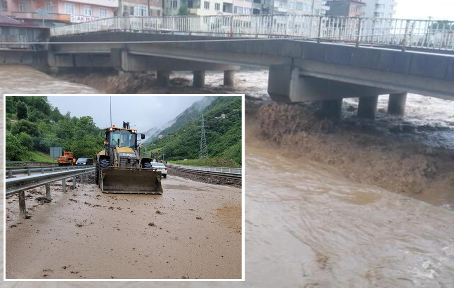 Trabzon’da sel ve heyelan: Hoparlörle ‘dereden uzak durun’ anonsu yapıldı