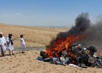 Taliban müzik aletlerini yaktı!