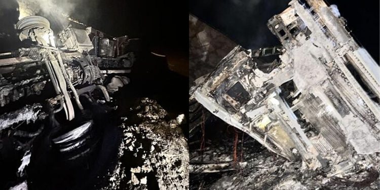 Batman’da şarampole yuvarlanan kamyon yandı: Dört ölü, iki ağır yaralı