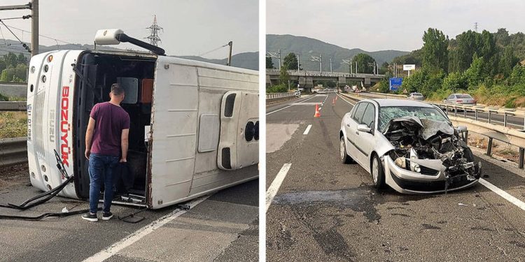 Bilecik'te otomobil ile işçi servisi çarpıştı: 11 yaralı