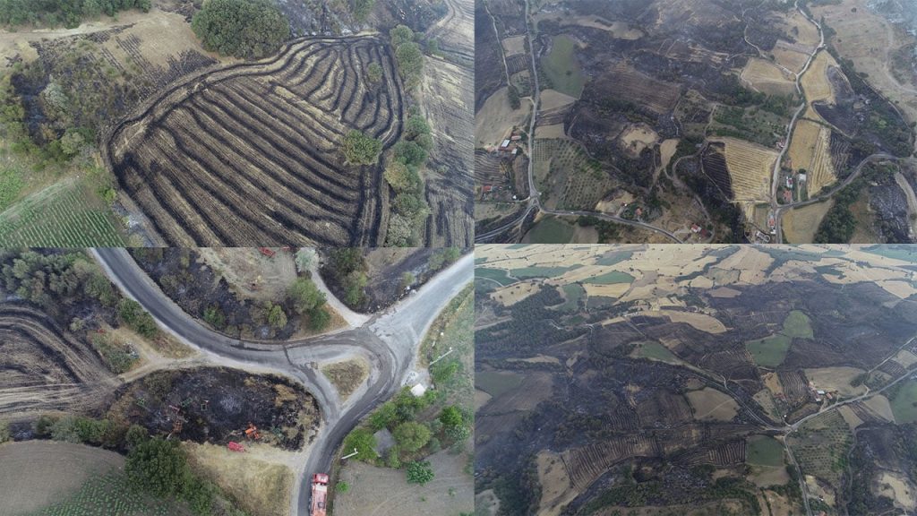 Çanakkale'deki orman yangınına 37 saattir müdahale sürüyor