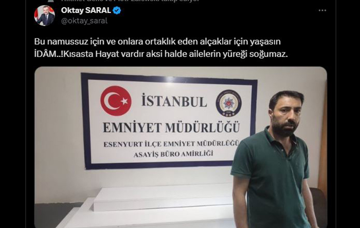 Cumhurbaşkanı Başdanışmanı Saral’dan ‘tekel’ saldırısı paylaşımı: Kısasta hayat vardır