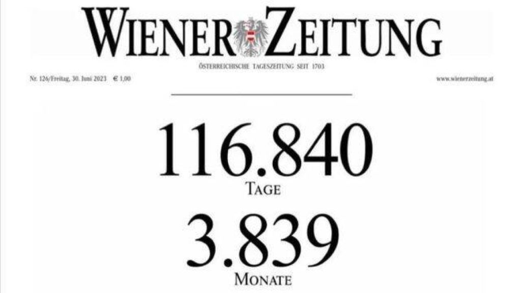 Dünyanın en eski gazetesi Wiener Zeitung 320 yıl sonra kağıt baskısına son verdi