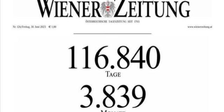 Dünyanın en eski gazetesi Wiener Zeitung 320 yıl sonra kağıt baskısına son verdi