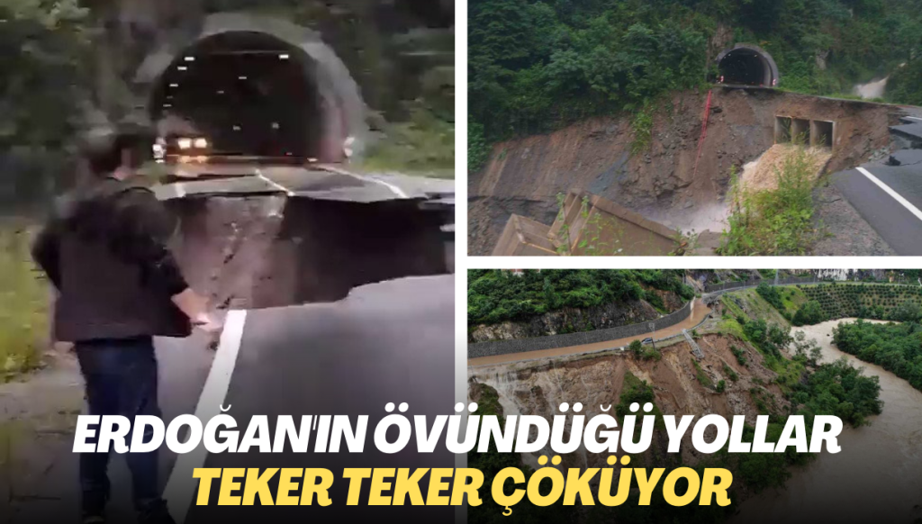 Erdoğan’ın övündüğü yollar teker teker çöküyor