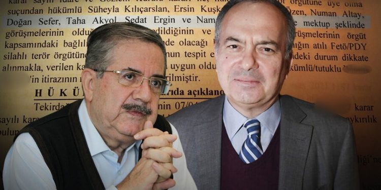 Gazeteci Sedat Ergin ve Taha Akyol’a mektup göndermek ‘örgütsel faaliyet’ sayıldı