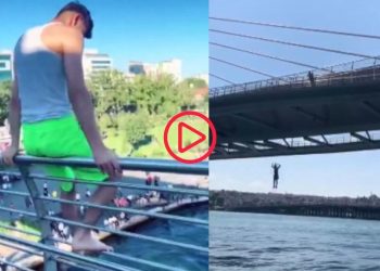 Haliç Metro Köprüsü'nden tehlikeli atlayış