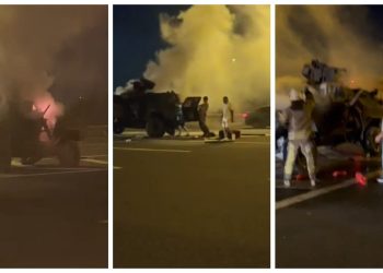 İstanbul’da polislerin içinde olduğu zırhlı araç alev aldı