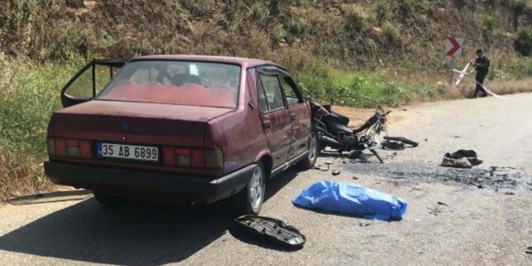 İzmir'de kazaya karışan motosikletin sürücüsü öldü