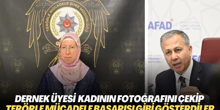 KHK ile kapatılan dernek üyesi kadının fotoğrafını çekip terörlü mücadele başarısı gibi gösterdiler