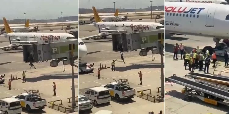 Sabiha Gökçen'de hareketli dakikalar: Körük kapısına asılarak uçağı durdurmaya çalıştı