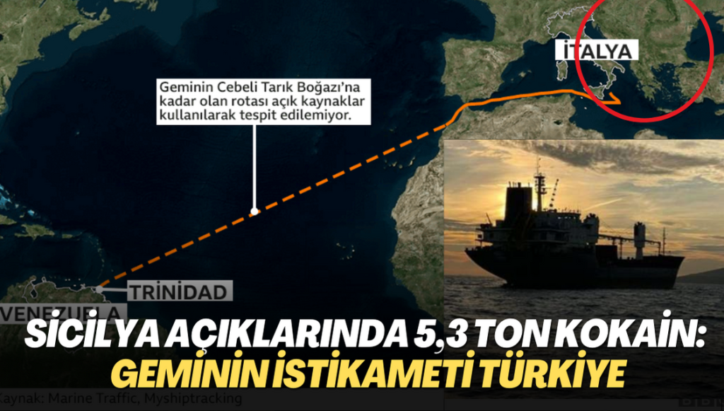 Sicilya açıklarında 5,3 ton kokain ele geçirildi: Geminin istikameti Türkiye