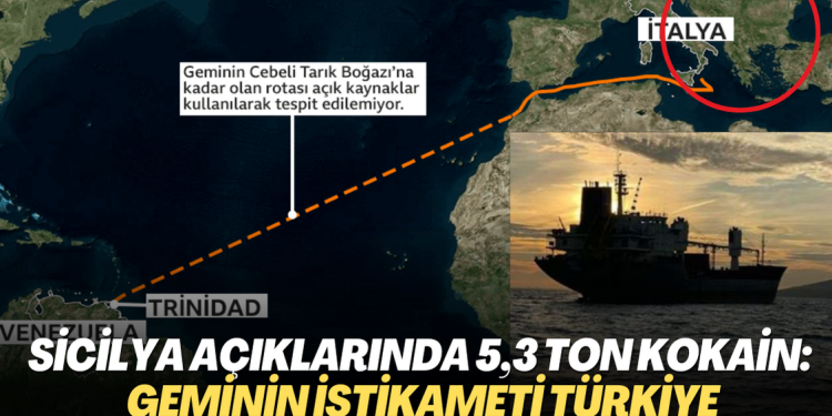 Sicilya açıklarında 5,3 ton kokain ele geçirildi: Geminin istikameti Türkiye