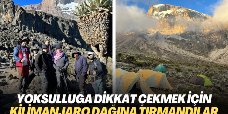 Yoksulluğa dikkat çekmek için Tanzanya’daki Kilimanjaro dağına tırmandılar