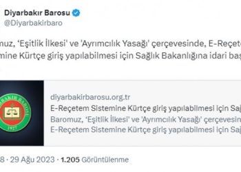 Amed Barosu’ndan başvuru: E-Reçetem’e Kürtçe de dahil edilsin