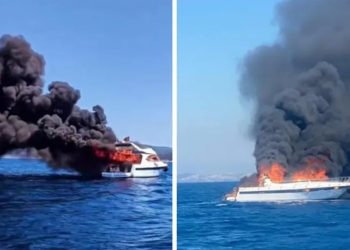 Bodrum’da motoryat alev alev yandı: 8 kişi denize atlayıp canını kurtardı