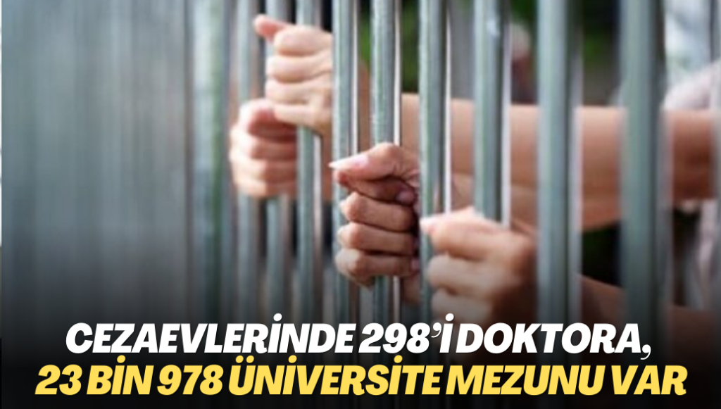 Cezaevlerinde 298’i doktora, 23 bin 978 üniversite mezunu var