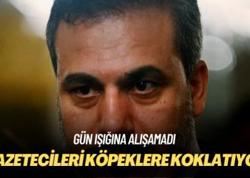 Gün ışığına alışamadı: Gazetecileri köpeklere koklatıyor