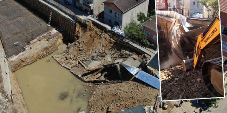 İstanbul Sarıyer’de yol çöktü; binalar tedbir amaçlı boşaltıldı