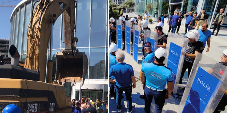 Suudi şirkete ait kaçak plazanın yıkımına İstanbul Valiliği engel oldu: Zabıta ile polis karşı karşıya geldi