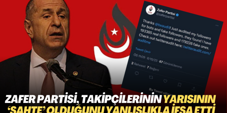 Zafer Partisi, takipçilerinin yarısının ‘sahte’ olduğunu yanlışlıkla ifşa etti
