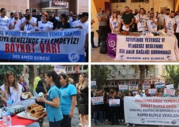 Sağlık emekçileri ‘yemek’ protestosunda