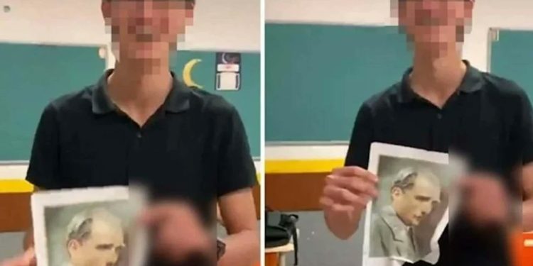 Atatürk resmine saygısızlık yapan 17 yaşındaki çocuk, tutuklandı