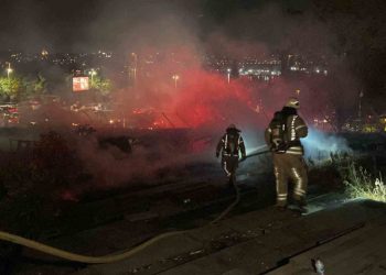 Beyoğlu Evlendirme Dairesi’nin bahçesinde korkutan yangın
