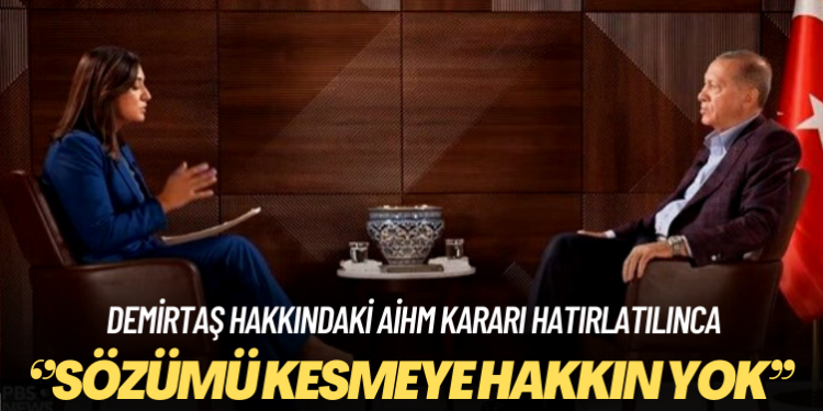 Erdoğan’dan Demirtaş hakkındaki AİHM kararını hatırlatan sunucuya tepki: Sözümü kesmeyin