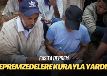 Fas’ın dağ köylerinde depremzedelere kurayla yardım dağıtılıyor