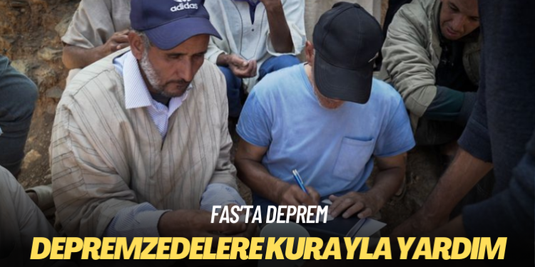 Fas’ın dağ köylerinde depremzedelere kurayla yardım dağıtılıyor