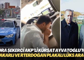 Pudra şekerci AKP’li Kürşat Ayvatoğlu çakarlı ve RTERDOĞAN plakalı lüks aracıyla ortaya çıktı