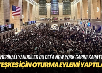 Amerikalı Yahudiler, New York’taki büyük garda ateşkes için oturma eylemi yaptı