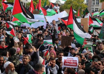 Avrupa Komisyonu önünde Filistin protestosu