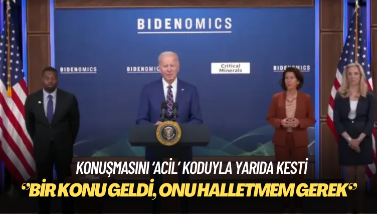 Biden, konuşmasını ‘acil’ koduyla yarıda kesti