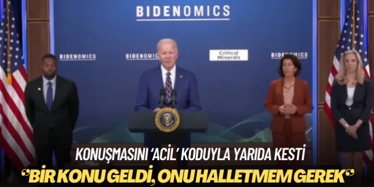 Biden, konuşmasını ‘acil’ koduyla yarıda kesti