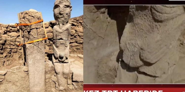 Karahantepe’de bulunan heykelin penisine sansür