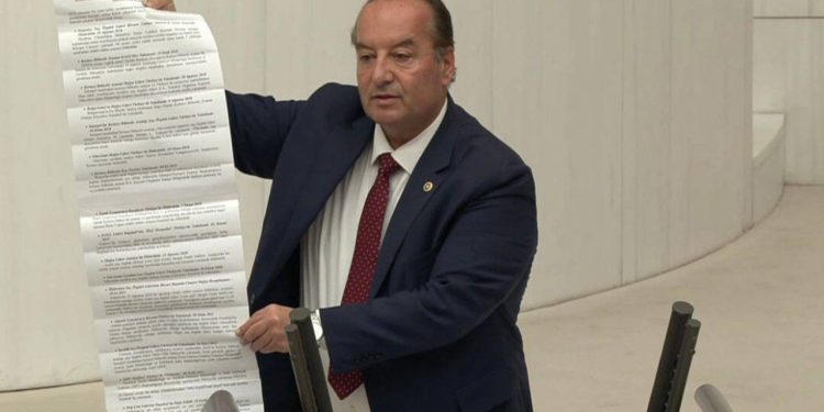 2 metrelik suç örgütü listesi Meclis'te! 'Bu isimler ülkemizde cirit atıyor'